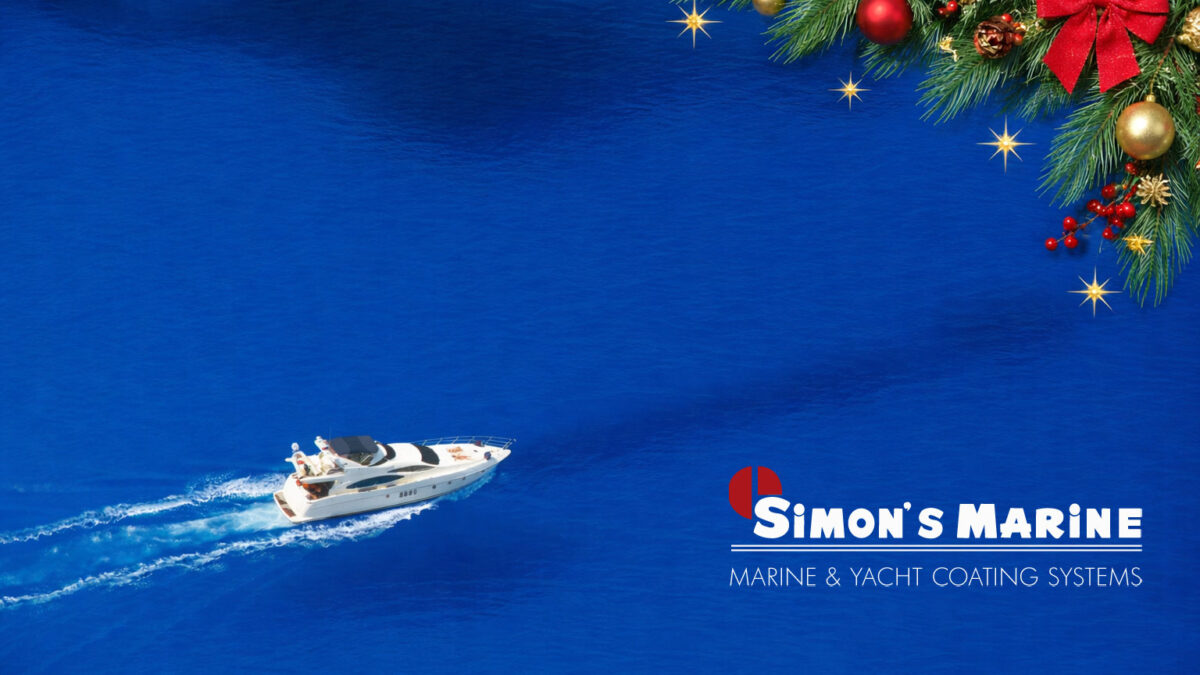 Yacht sailing in festive waters